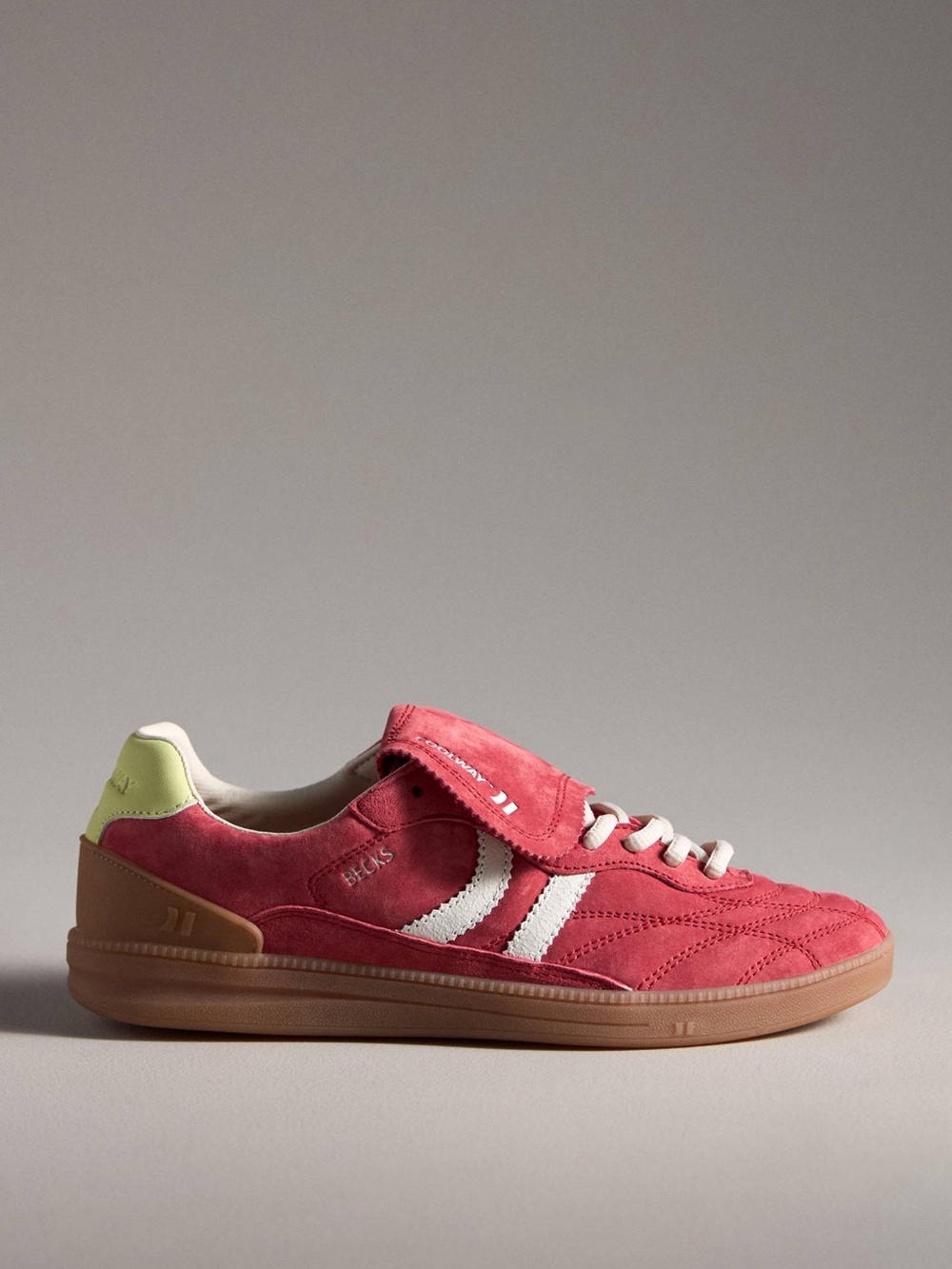 Coolway Becks X Sneakers Suede Red/ Yellow Sneakers with White Stripes